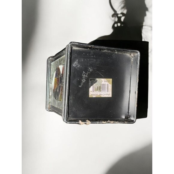 Vintage Stained Glass & Metal Lantern - Picture 12 of 12